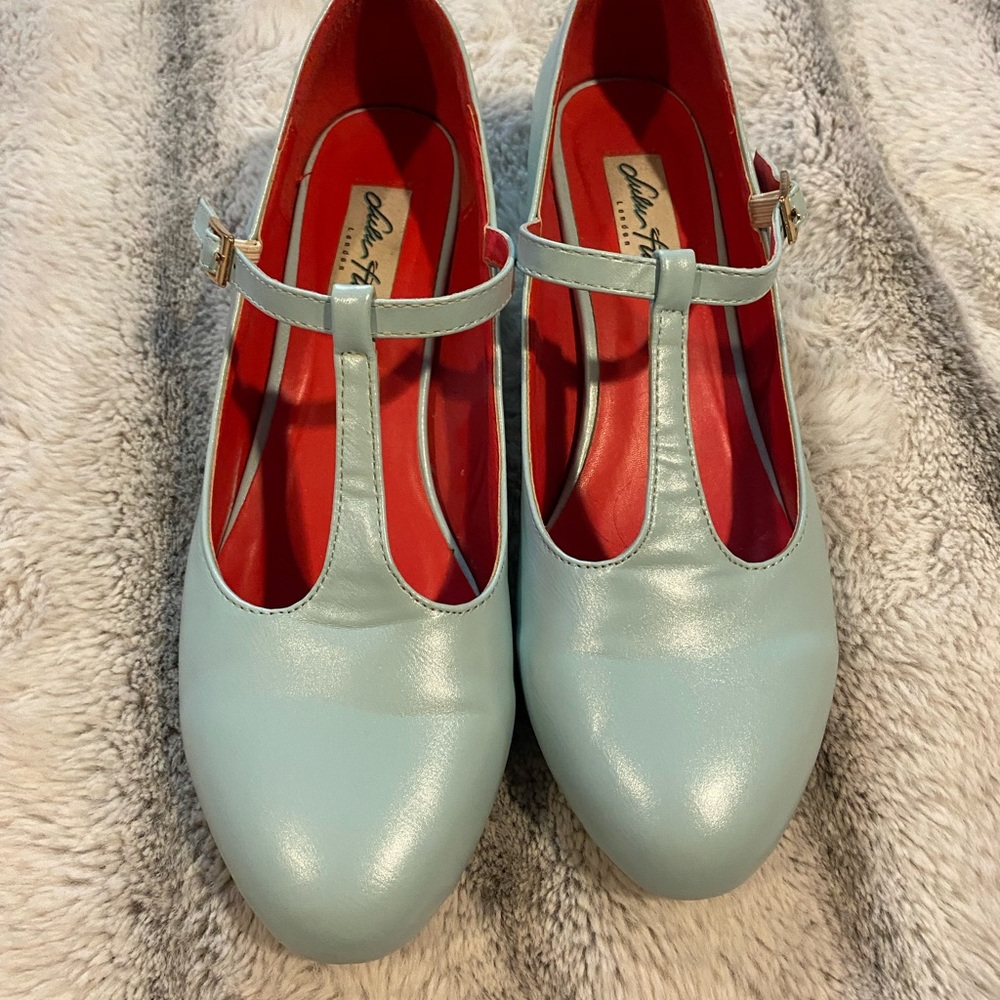 Lulu Hun Women's Light Blue T-Strap Sparkle heels UK 8 (US 10)